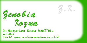 zenobia kozma business card